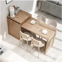 Roomart Küchentisch MILANO Kücheninsel 160 cm, Esstisch + Schrank in 4 Farben (Kücheninsel mit Esstisch, Küchentisch & Küchenschrank), Esstisch + Schrank kombiniert, fest stehend in 4 Farben
