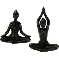 I.GE.A. Dekofigur Yoga-Frau, 2er Set, Yogafigur, Yogaskulptur