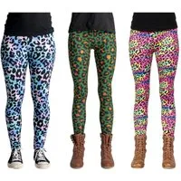 cosey Leggings Leo Line – 3er-Set Leggings im angesagten Leoparden-Design (Leo Leggings-Set, 3er-Set) D05 / D07 / D08