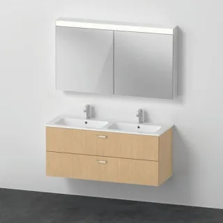 Duravit XBase Möbelwaschtisch mit Waschtischunterbau und Spiegelschrank 1300x490x1200 mm - XB0068030 XB0068030300000