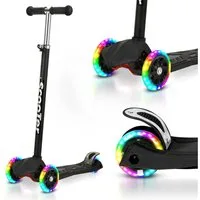 Clanmacy Scooter Kinderroller Tretroller LED-Räder bis 50 kg Höhenverstellbar