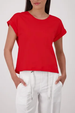 monari - Basic-T-Shirt coral red - Gr. - 42