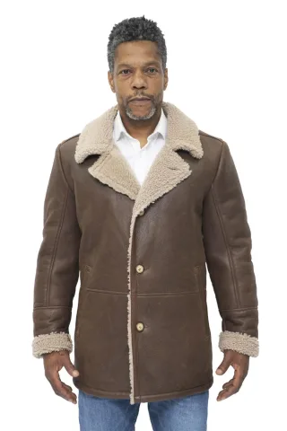 Klassische Crombie-Jacke aus Schafsleder für Herren – Brisbane