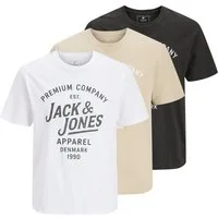 Jack & Jones Rundhalsshirt JPRBLUZANE SS TEE FST 3PK MP (Packung, 3-tlg)