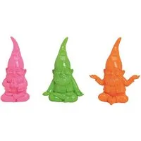 Geschenkestadl Gartenzwerg 3 Yoga Gartenzwerge je 15 x 10 x 19 cm in orange, rosa, grün, (3 St)