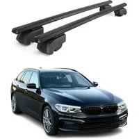 OMAC Dachträger Gepäckträger für BMW 5er G31 Touring 2017-2023 ABE Alu Schwarz 2x (2-St), Wasserbeständig,Abnehmbar,Multifunktional,Leichtgewichtig