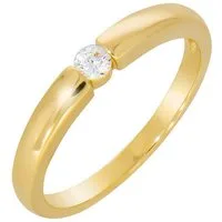Vivance Fingerring 925/- Sterling Silber vergoldet 1 Zirkonia