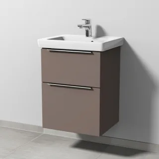 Sanipa 3way Waschtischunterbau zu Villeroy & Boch Subway 2.0 Waschtisch mit 2 Auszügen, Taupe-Matt UP6101T