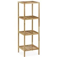 relaxdays Badregal Walnuss mit offenen Ablage, 4
