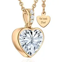LOVENEST Herzkette Halskette Damen Silber 925 / Gold vergoldet mit Herz-Anhänger Zirkonia (Silberkette Anhänger Geschenke für Frauen Valentinstag Frau Freundin, Geschenkset Damenkette Weihnachten Set), Sie Geburtstag Hochzeitstag Liebesbeweis Liebesg