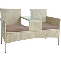 ESTEXO Sitzgruppe Polyrattan Gartenbank Rattan Sitzbank 2-Sitzer Gartenmöbel Balkonmöb