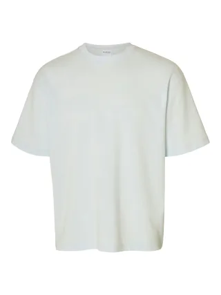 SELECTED MEN - SLMLOOSEOSCAR SS O-NECK TEE NOOS Ice Melt - Gr. - XL