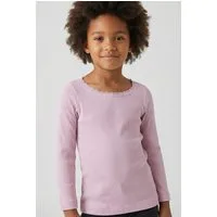 Name It Langarmshirt NMFKAB LS TOP NOOS in Feinripp und mit süßer Spitzenkante am Ausschnitt
