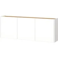 Lomadox Schuhschrank LAPUA-01 Schuhkommode Flurschrank, weiß mit Eiche, grifflos