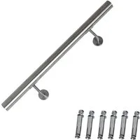 Feel2Home Handlauf Treppengeländer Handlauf Edelstahl Griff Wandhandlauf Treppe 50-200cm, (Stück), Gebürsteter Edelstahl