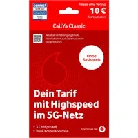 Vodafone CallYa Classic Prepaidkarte, (10 EUR Startguthaben I ohne Vertrag, 5G-Netz, 9 Ct. pro Min/SMS)