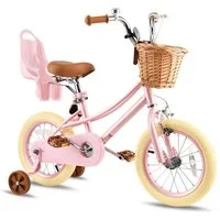 RULLY Kinderfahrrad Mädchen Kinderfahrrad 12/14/16/18/20 Zoll, 2–13 Jahre, mit Stützrädern, 1 Gang, Inkl. Korb, Puppensitz, Stützrädern, Schutzblech & Klingel