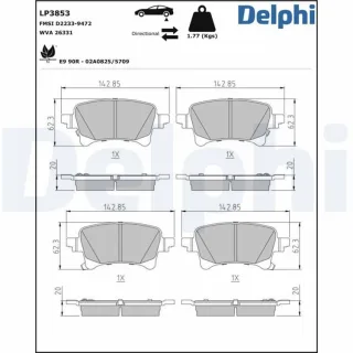 Delphi Bremsbel?ge hinten Jeep Gladiator Wrangler