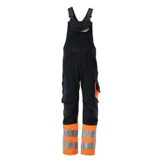 MASCOT Sunderland Latzhose mit Knietaschen SAFE SUPREME Schwarzblau / Hi-vis Orange 48 - 15669-860-01014-90C48