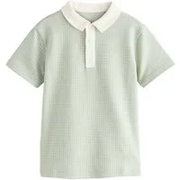 Next Poloshirt Kurzärmeliges Jacquard-Polohemd (1-tlg)