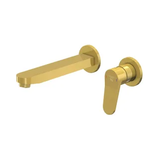 Steinberg Serie 340 Waschtisch-Wand-Einhebelmischer mit Farbhülse, brushed gold, 34018143BG 34018143BG