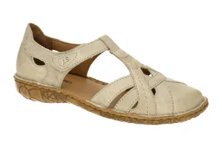 Josef Seibel Damen Sandale 79529 Beige creme Keilabsatz Klettverschluss