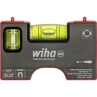 Mini-Wasserwaage Pocket 8 cm grau/rot, mit Magnet