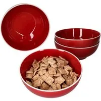 MamboCat Servierschale 4er Set Schale Linus Rot - 404135, Steingut