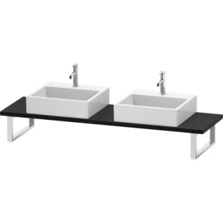 Duravit DuraStyle Konsole DS105C01616 für Aufsatzbecken, 2 Ausschnitte, Stärke 3 cm, Eiche schwarz