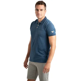 Herren Poloshirt mit kurzen Ärmeln aus gestreiftem Baumwollstoff mit Tasche PRI2635