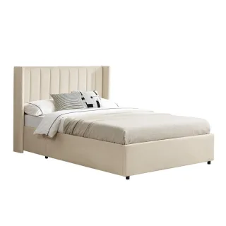 Juskys Polsterbett, Beige, Holzwerkstoff, 120x200 cm, Schlafzimmer, Betten, Polsterbetten