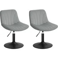 VASAGLE Barhocker Barstuhl, Küchenhocker, höhenverstellbar, um 360° drehbar (2 St., 2er Set), 46,5 x 43 x (65,5-77,5) cm (T x B x H), für Esszimmer, Küche