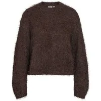 Noisy may Rundhalspullover NMSASSY L/S O-NECK KNIT NOOS Materialmix, relaxed fit