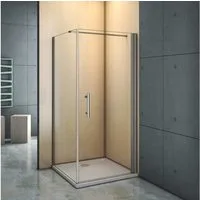 duschspa Eckdusche Duschabtrennung Duschkabine Schwingtür Duschtür + Seitenwand, BxT: 80x70 cm, Einscheibensicherheitsglas, Sicherheitsglas, Set, ebenerdiger Einbau möglich