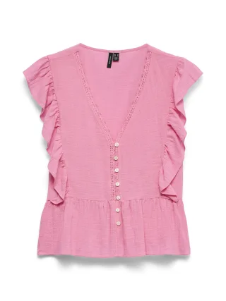 VERO MODA - VMVIDO SL TAPE TOP WVN Pink Cosmos - Gr. - S
