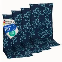 NYVI Hochlehnerauflage Hochlehner Auflagen 4er Set Barcelona - Gartenstuhlauflagen 118x50cm, (4 St), Stuhlauflage, Sitzauflage mit Halteband, UV-fest