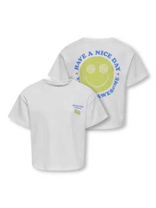 KIDS ONLY - KOGJOY LIFE SS PRINTED CREW SWT Cloud Dancer - Gr. - 164