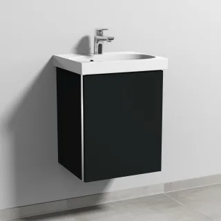 Sanipa 3way Waschtischunterbau zu Geberit Acanto Waschtisch mit 1 Tür, Vulkan-Matt BP4141V