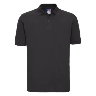 Russell Herren 100% Baumwolle Kurzarm-Poloshirt (Schwarz)