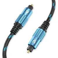 UltraHDTV Premium Toslink Kabel - Digitalkabel mit Knickschutz Nylon-Mantel Audio-Kabel, (100 cm), Zugentlastung und Vollmetall Steckern mit Perfekter Passgenauigkeit