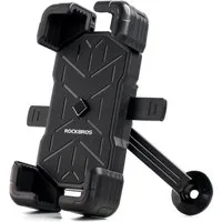 ROCKBROS Handy-Halterung Universal Spiegel 4 Haltepunkte, (bis 7 Zoll, Universal Smartphone Handy Halter für Motorrad Bike Roller Scooter)