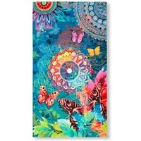 hip Strandtuch Strandtuch 100x180 cm Frottee Parada Mandala's und Schmetterlinge bun, Frottee (Spar Set, 1-St), 1 x Strandtuch HIP 100x180 cm bunt