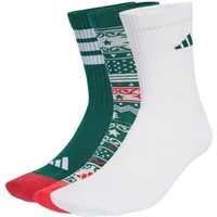 adidas Performance Sportsocken Christmas Graphic Crew (Baumwollmix) weiss/grün - 3 Paar