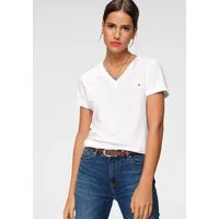 Tommy Hilfiger T-Shirt HERITAGE V-NK TEE mit Tommy Hilfiger Logo-Flag auf der Brust