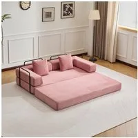 Leawin Sofa 4-in-1 Wohnzimmersofa mit Bettfunktion – faltbares Cord Schlafsofa, Bequemes & modernes Schlafsofa aus Cord – ideal für kleine Räume