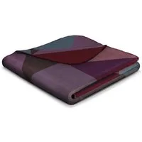 Wohndecke Purple Geometric, lila Sofadecke in 150x200, Decke aus Baumwoll-Mix, Biederlack, Made in Germany