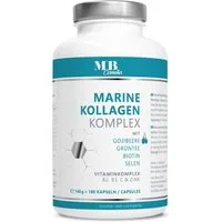 Medical Beauty Cosmetics Marine Kollagen Komplex - 1.200 mg (Peptan F) mit Vitamin C, 180 Kapseln, 1 er Packung à 148 g, Premium Marine Kollagen (Peptan F) mit Grüntee & Selen