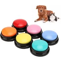 Mechright Lernspielzeug 6er-Set Buzzer für Hundetraining & Kommunikation, ohne Batterie (Set), Sprechende Knöpfe für Hunde & Katzen, 30s Aufnahmezeit