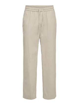 ONLY&SONS - ONSSINUS LOOSE 0007 COT LIN PANT NOOS Silver Lining - Gr. - M