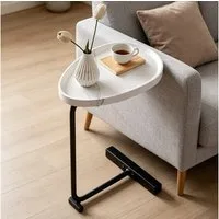 TUWENA Beistelltisch Beistelltisch, Metall Couchtisch, Kleiner Nachttisch, oval 70cm hoch, Kaffeetisch Teetisch Betttisch für Wohnzimmer Bad Bett Sofa und Kaffee